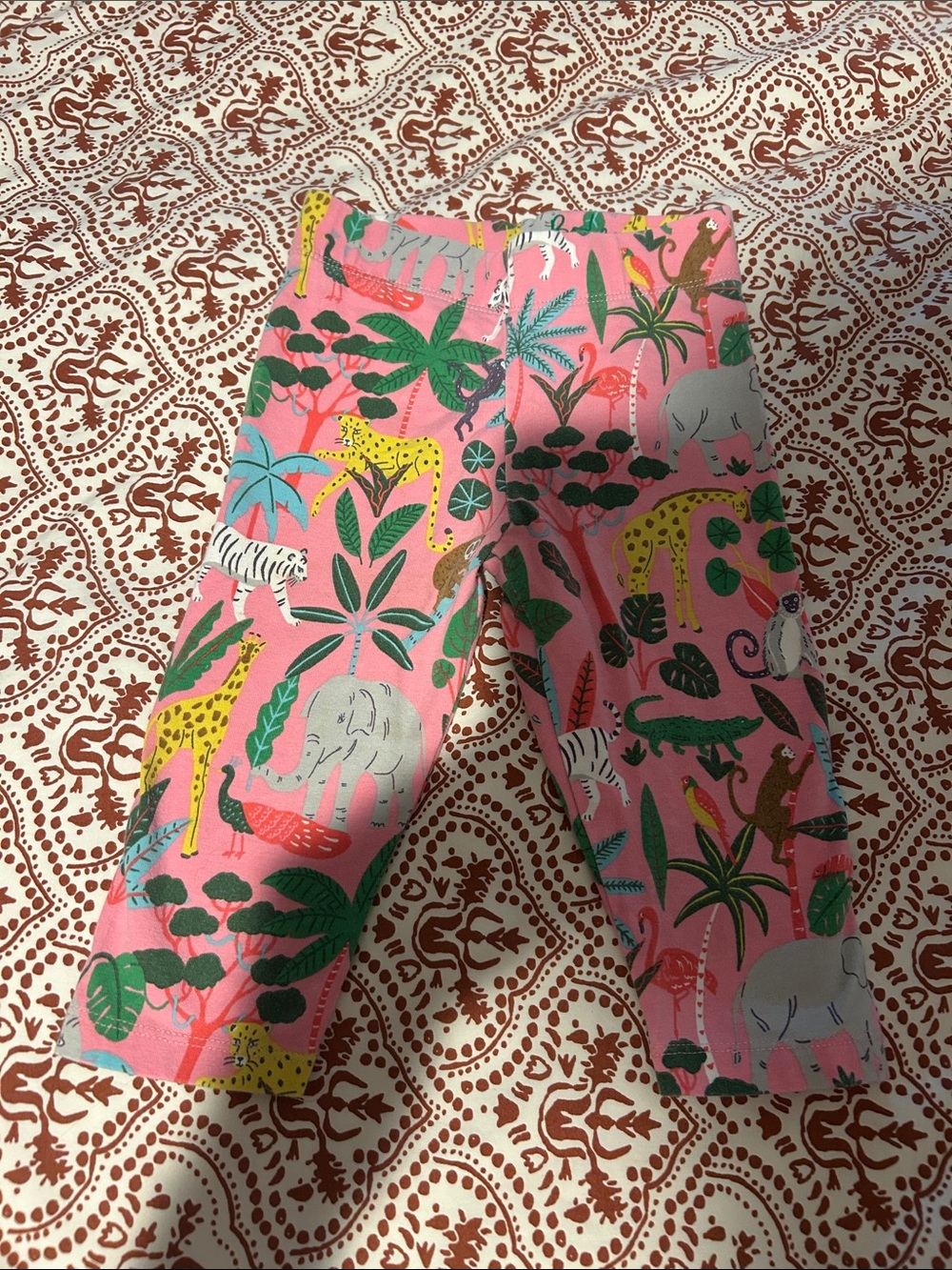 Mini Boden Pink Jungle Animal Print Kids Leggings